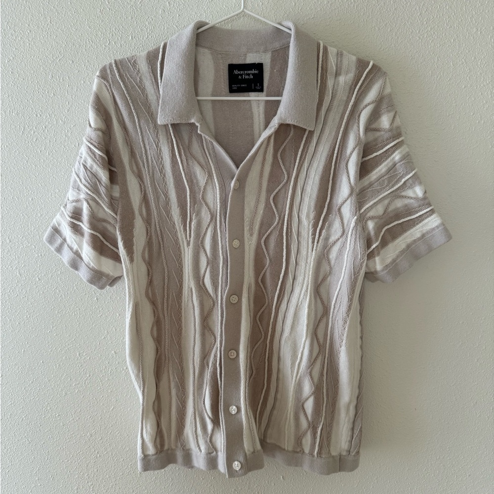 NEW Abercrombie & Fitch Sweater Polo Button-Down Shirt Size Small